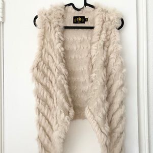 DRAPED RABBIT FUR VEST